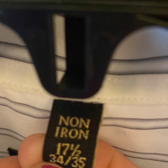 Mens Donald Trump Signature white blue striped button down 17 1/2 34/35 - Picture 4 of 5